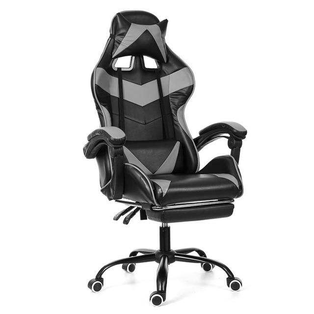 Computer Office Chair Gaming Home Leather Executive Swivel Massage Gamer Chair Lifting Rotatable Armchair Footrest Adjustable|Office Chairs