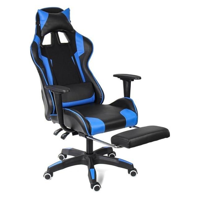 Computer Office Chair Gaming Home Leather Executive Swivel Massage Gamer Chair Lifting Rotatable Armchair Footrest Adjustable|Office Chairs