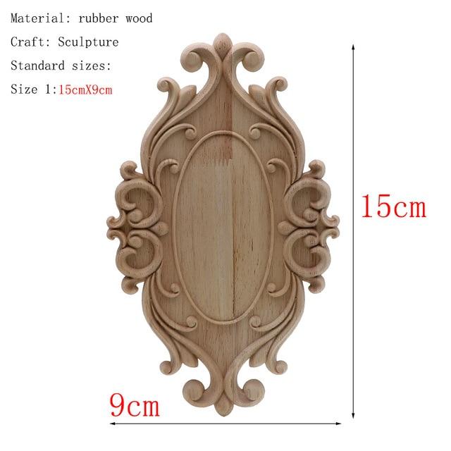 1Pc Unique Natural Floral Wood Carved Wooden Figurines Crafts Corner Appliques Frame Wall Door Furniture Woodcarving Decorative|Figurines & Miniatures