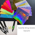 Butterfly Nails Wings Holographic 3D Nail Stickers Decal Self Adhesive Manicure Nail Art Acrylic Designs Tool|Stickers & Decals