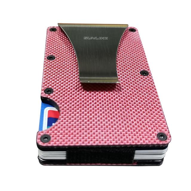 SULIKE new Fashion Slim Carbon Fiber Credit Card Holder RFID Non scan Metal Wallet Purse Male Carteira Masculina Billetera|Game Collection Cards