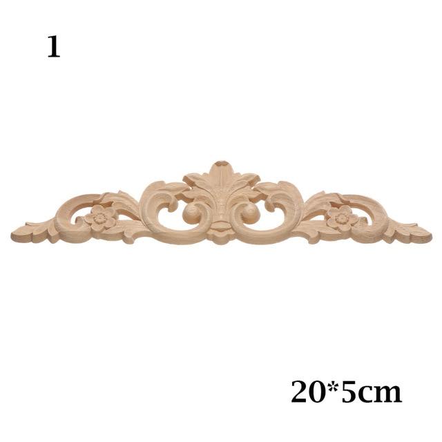 1PC Multi styles Rubber Natural Floral Wood Carved Corner Appliques Frame Wall Door Decoration Unique Furniture Parts Crafts|Statues & Sculptures