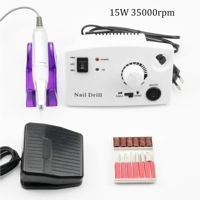 32W 35000RPM Electric Nail Drill manicure Machine File New Version of Copper Handle Nail Tool Kit Electric Nail File with Cutter|Electric Manicure Drills