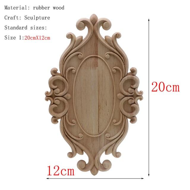 1Pc Unique Natural Floral Wood Carved Wooden Figurines Crafts Corner Appliques Frame Wall Door Furniture Woodcarving Decorative|Figurines & Miniatures