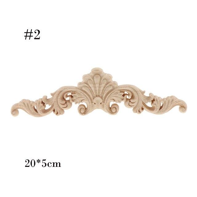 1PC European Style Floral Wood Carved Decal Furniture/Cabinets/Windows/Mirrors Appliques Frame Wooden Wall Doors Decoration|Statues & Sculptures