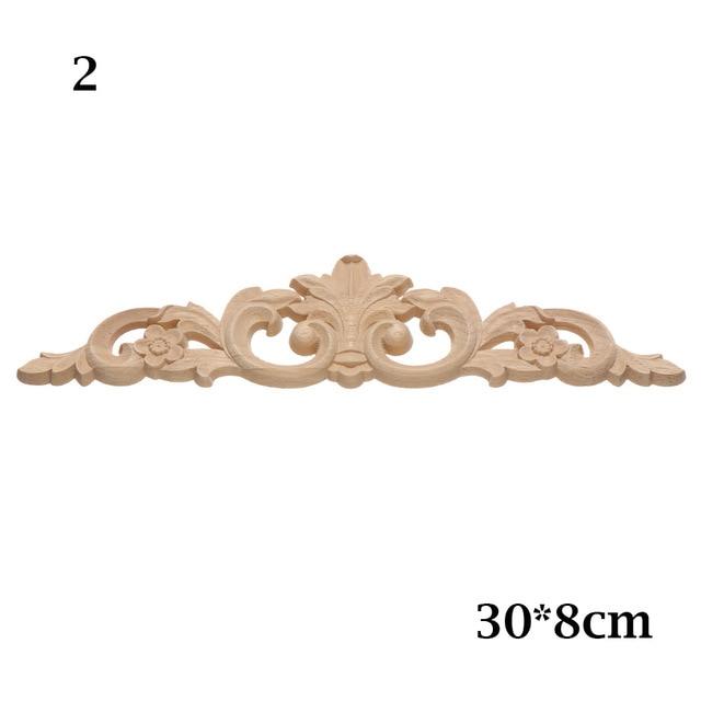 1PC Multi styles Rubber Natural Floral Wood Carved Corner Appliques Frame Wall Door Decoration Unique Furniture Parts Crafts|Statues & Sculptures