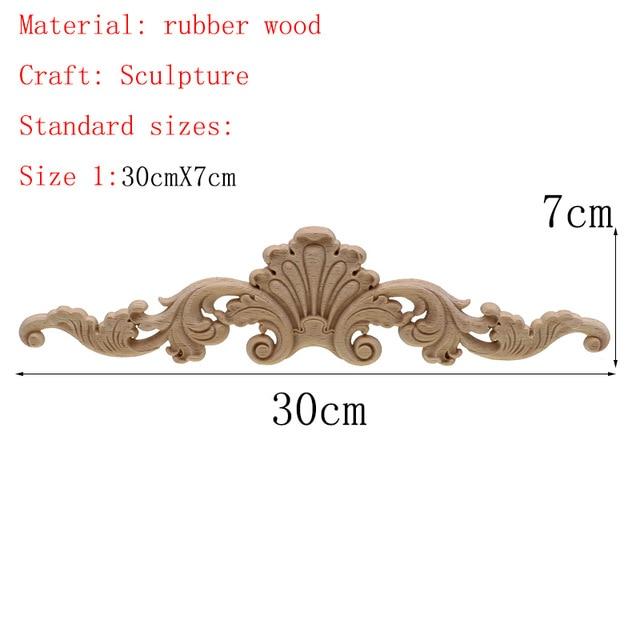 1Pc Unique Natural Floral Wood Carved Wooden Figurines Crafts Corner Appliques Frame Wall Door Furniture Woodcarving Decorative|Figurines & Miniatures