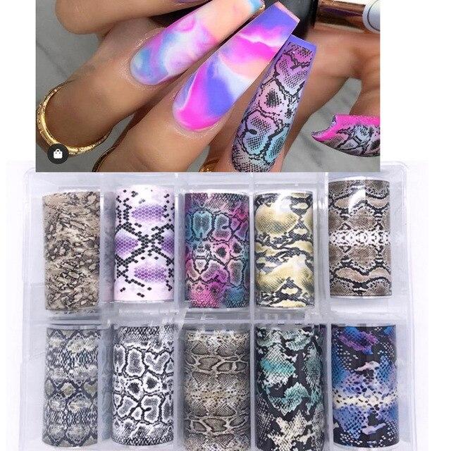 10 colors 1 box Angels translucent Designs patterns nail transfer foils decals In a box Nail Self Adhesive Foil Sticker** Angel|Stickers & Decals