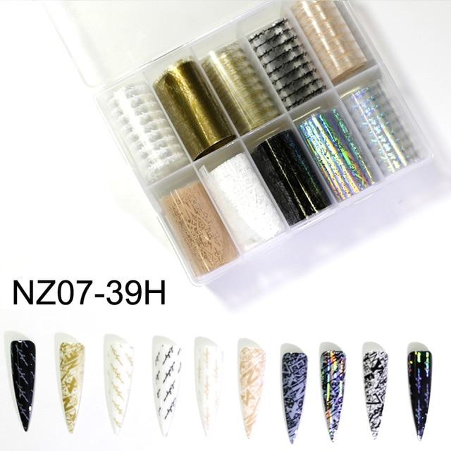 10 colors 1 box Angels translucent Designs patterns nail transfer foils decals In a box Nail Self Adhesive Foil Sticker** Angel|Stickers & Decals