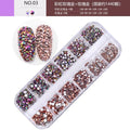 12 boxes / set of AB crystal rhinestone diamond gem 3D glitter nail art decoration beauty|Rhinestones & Decorations