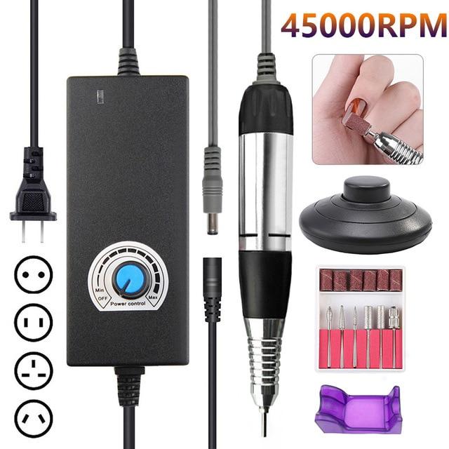 LCD 35000RPM Rechargeable Nail Drill Machine 6000mAh Manicure Drill Pedicure Drill Professional Nail Drill Machine Set Portable|Electric Manicure Drills