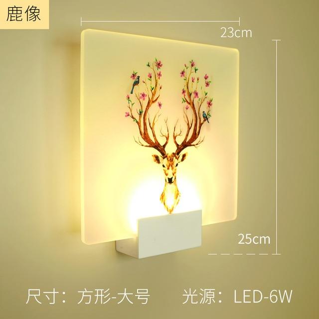 Remote Control Modern Wall Lamp Romantic Wall Picture For Living Room Bedroom Bedside Lighting LED Round Square Wall Lamp Lights|LED Indoor Wall Lamps