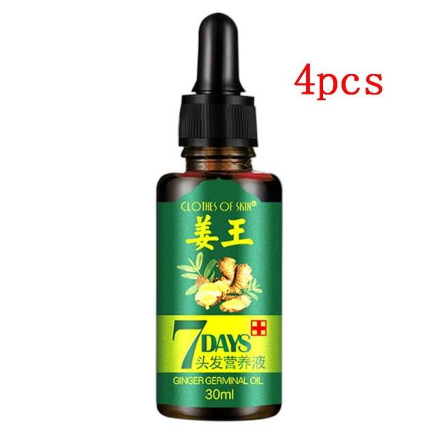 2/3/4pcs 7 Days Ginger Hair Growth Oil Essence Hairdressing Hairs Mask Serum Dry and Damaged Hairs 30 ml Deeply Nutrition Care|Hair & Scalp Treatments