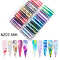 10 colors 1 box Angels translucent Designs patterns nail transfer foils decals In a box Nail Self Adhesive Foil Sticker** Angel|Stickers & Decals