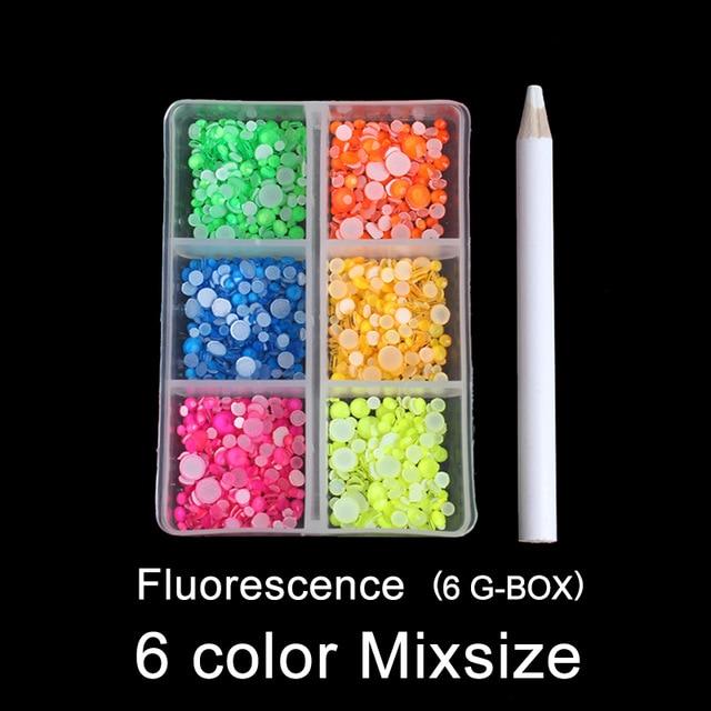 1 Set Multi Shape Crystal Fluorescence Nail Art Rhinestones Decorations Glitter Gems 3D Manicure Decoration Accessory Tool|Rhinestones