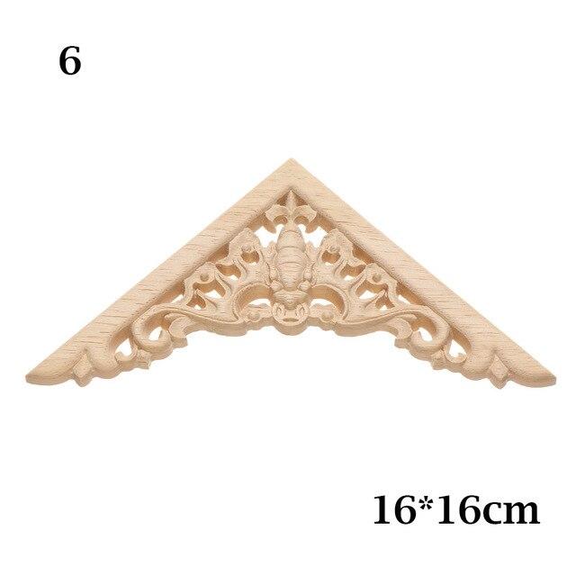 1PC Multi styles Rubber Natural Floral Wood Carved Corner Appliques Frame Wall Door Decoration Unique Furniture Parts Crafts|Statues & Sculptures