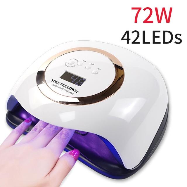 80w Powerful Nail Lamp For Manicure With Smart Sensor LCD Display UV LED Nails Dryer Lamp For Drying All Nail Gel Polish Lamp|Nail Dryers