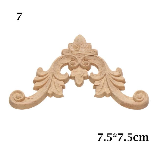 1PC Multi styles Rubber Natural Floral Wood Carved Corner Appliques Frame Wall Door Decoration Unique Furniture Parts Crafts|Statues & Sculptures