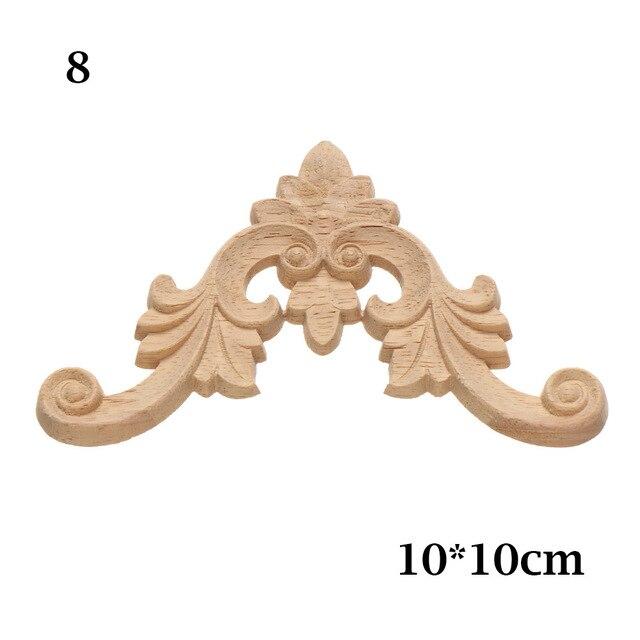 1PC Multi styles Rubber Natural Floral Wood Carved Corner Appliques Frame Wall Door Decoration Unique Furniture Parts Crafts|Statues & Sculptures