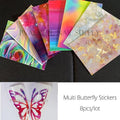 Butterfly Nails Wings Holographic 3D Nail Stickers Decal Self Adhesive Manicure Nail Art Acrylic Designs Tool|Stickers & Decals