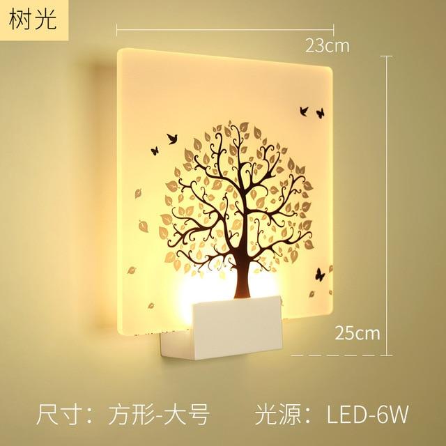 Remote Control Modern Wall Lamp Romantic Wall Picture For Living Room Bedroom Bedside Lighting LED Round Square Wall Lamp Lights|LED Indoor Wall Lamps