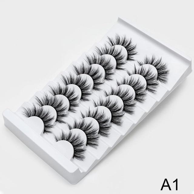 SEXYSHEEP 8/20 Pairs 15 20mm Natural 3D False Eyelashes Fake Lashes Makeup Kit Mink Lashes Extension Mink Eyelashes Wholesale|False Eyelashes