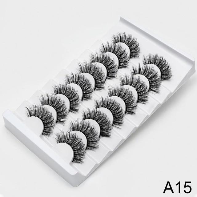 SEXYSHEEP 8/20 Pairs 15 20mm Natural 3D False Eyelashes Fake Lashes Makeup Kit Mink Lashes Extension Mink Eyelashes Wholesale|False Eyelashes