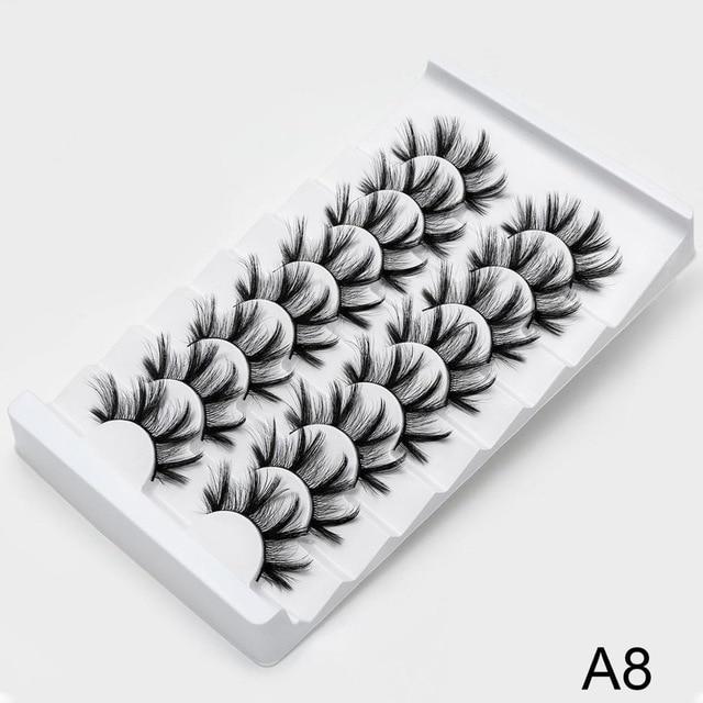 SEXYSHEEP 8/20 Pairs 15 20mm Natural 3D False Eyelashes Fake Lashes Makeup Kit Mink Lashes Extension Mink Eyelashes Wholesale|False Eyelashes