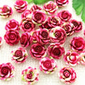 30pcs 14mm Flat Back Resin Flower Scrapbook 3D Resin Rose DIY Fine Decoration|Rhinestones