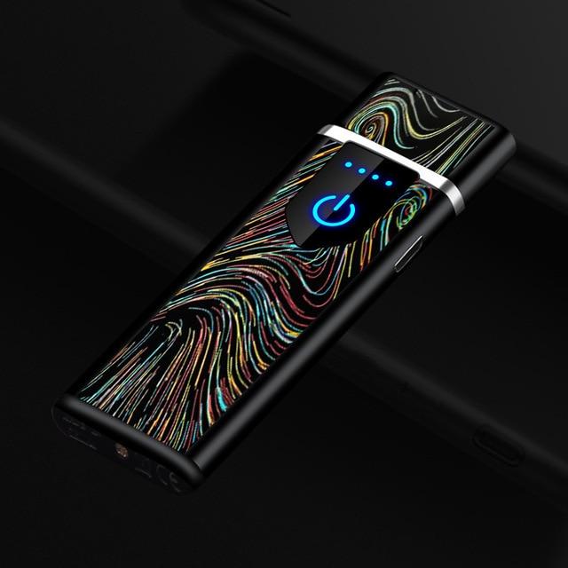 Electric Dual Arc Lighter USB Rechargeable Windproof Flameless Plasma Pulse Lighters For Cigarette Candle With LED Power Display|Cigarette Accessories