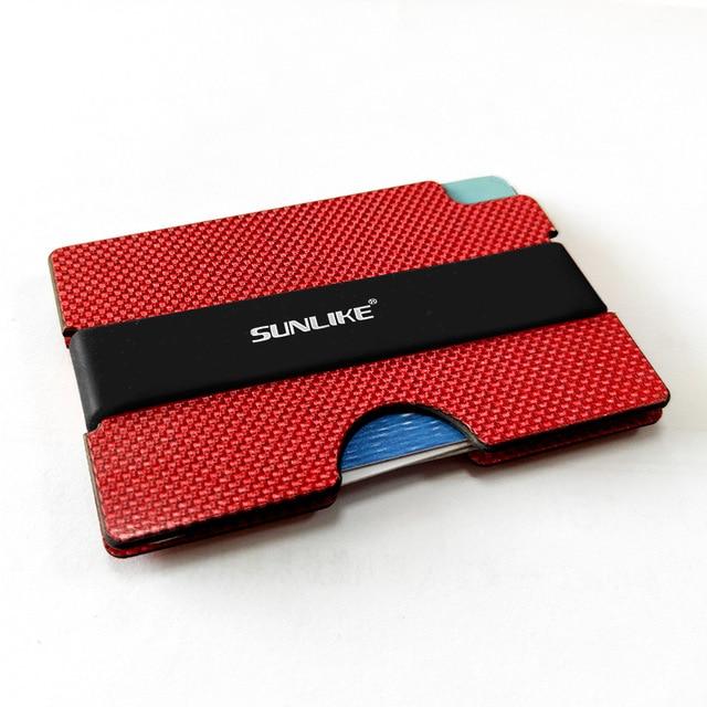 SULIKE new Fashion Slim Carbon Fiber Credit Card Holder RFID Non scan Metal Wallet Purse Male Carteira Masculina Billetera|Game Collection Cards