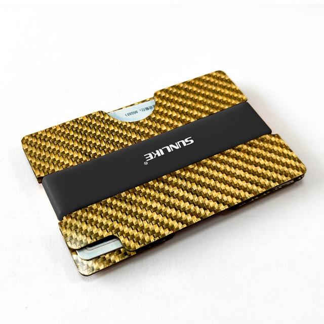 SULIKE new Fashion Slim Carbon Fiber Credit Card Holder RFID Non scan Metal Wallet Purse Male Carteira Masculina Billetera|Game Collection Cards