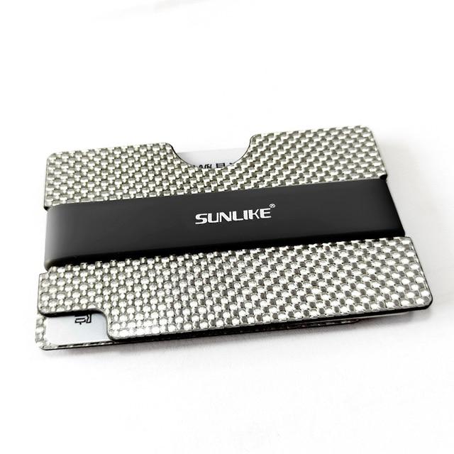 SULIKE new Fashion Slim Carbon Fiber Credit Card Holder RFID Non scan Metal Wallet Purse Male Carteira Masculina Billetera|Game Collection Cards