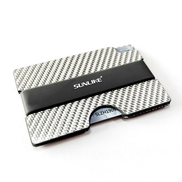 SULIKE new Fashion Slim Carbon Fiber Credit Card Holder RFID Non scan Metal Wallet Purse Male Carteira Masculina Billetera|Game Collection Cards