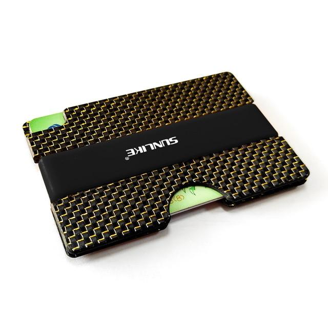 SULIKE new Fashion Slim Carbon Fiber Credit Card Holder RFID Non scan Metal Wallet Purse Male Carteira Masculina Billetera|Game Collection Cards