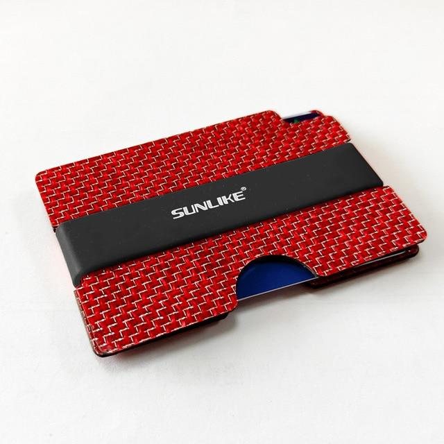 SULIKE new Fashion Slim Carbon Fiber Credit Card Holder RFID Non scan Metal Wallet Purse Male Carteira Masculina Billetera|Game Collection Cards