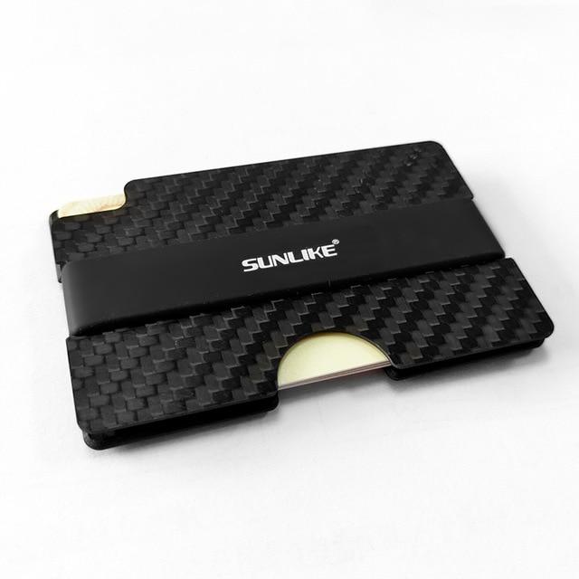 SULIKE new Fashion Slim Carbon Fiber Credit Card Holder RFID Non scan Metal Wallet Purse Male Carteira Masculina Billetera|Game Collection Cards