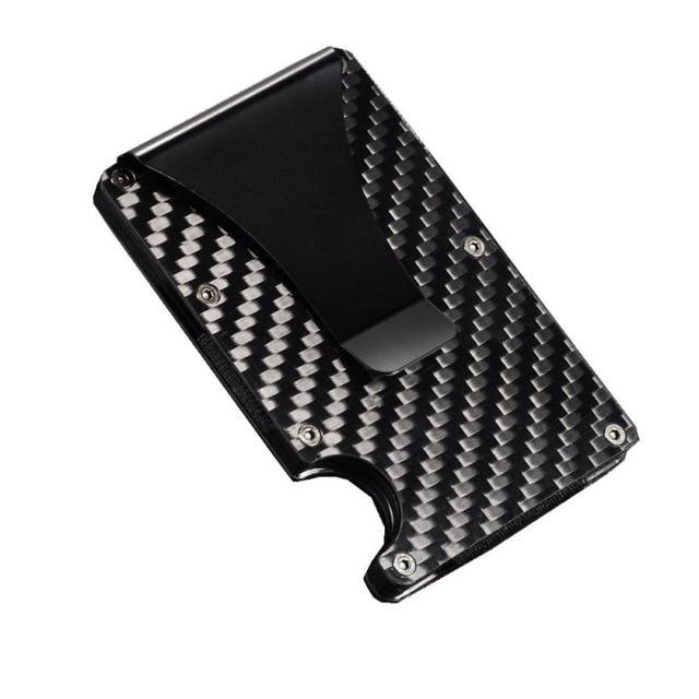 Carbon Fiber Clip Ultra Thin Metal Clip Wallet Business Can Accommodate Multiple Debit and Credit Cards carteira Full size|Wallets