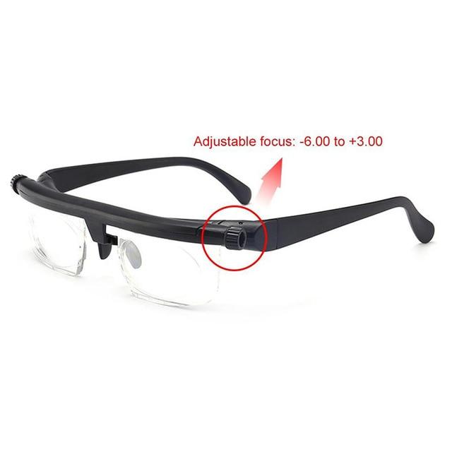 May Flower TR90 Magnifying Eyewear Double Vision Focus Dial Adjustable Glasses 6d to +3D Reading Myopia Presbyopic Glasses|Women's Reading Glasses