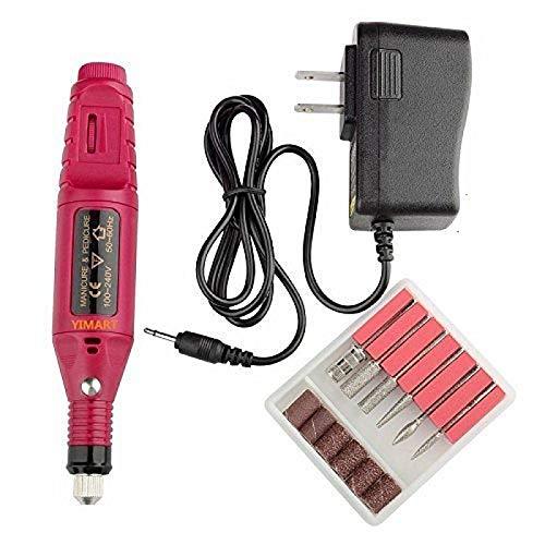 Yimart Electric Nail Drill - Portable Electric Nail Drill - Professional Nail File for Acrylic - Gel Nails Manicure Pedicure Polishing with 6Pcs Nail Drill Bits Nail Art Tools Kit Nail Drill Machine