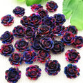 30pcs 14mm Flat Back Resin Flower Scrapbook 3D Resin Rose DIY Fine Decoration|Rhinestones