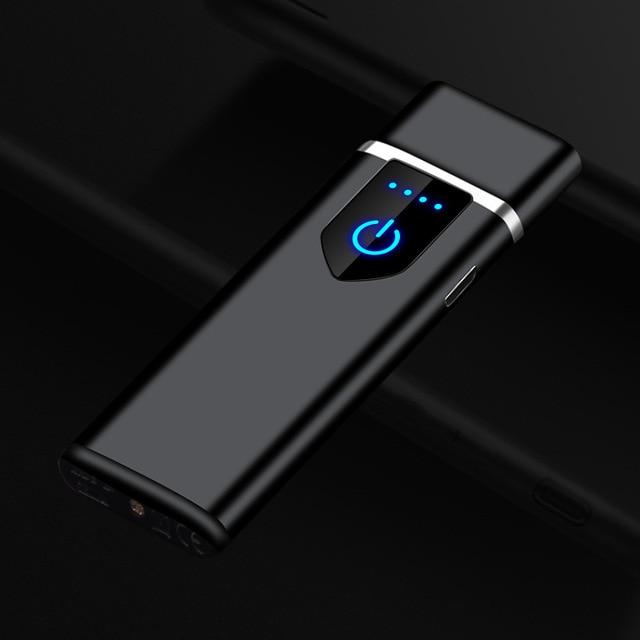 Windproof Dual Arc Lighter Plasma Flameless Rechargeable Electric Lighter for Cigarette Candle with LED Power Display|Cigarette Accessories