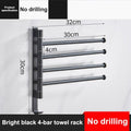 Bathroom Towel Rack Rotatable Towel Holder Space Aluminum 2/3/4/5 Bar Towel Hanger Kitchen Shelf Paper Hanging Wall Mounted|Towel Racks