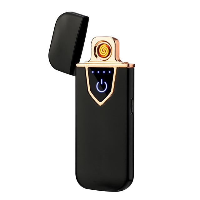 Electric Dual Arc Lighter USB Rechargeable Windproof Flameless Plasma Pulse Lighters For Cigarette Candle With LED Power Display|Cigarette Accessories