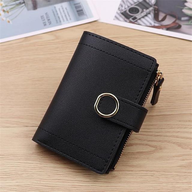 Women Wallets Small Pu Purse Ladies Card Holder Bags For Women Short Clutch Female Leather Purse Money Clip Purses Bolsa Brand|Wallets