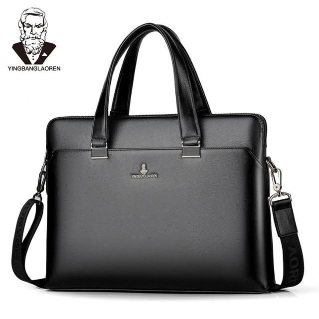 portfolio Luxury Brand laptop tote Bags Business Men Briefcases Men Handbag Totes Casual Male Bag Shoulder bag men leather|Briefcases