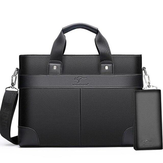 5pcs/lot Briefcase business 15 inch laptop Bag Men PU Leather Men Bags luxury Business Brand Male computer Handbags 2020 New|Briefcases