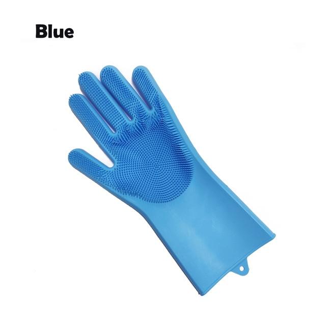 1Pcs Silicone Dishwashing Gloves with Cleaning Brush Kitchen Housekeeping Washing Gloves 100% Food Grade Cleaning Gloves|Household Gloves