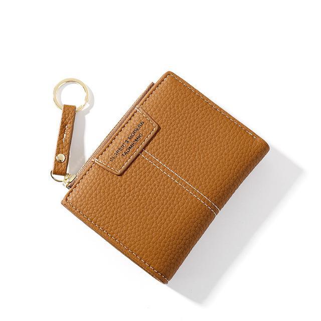 Brand Yellow Women Wallet Soft PU Leather Female Purse Mini Hasp Card Holder Coin Short Wallets Slim Small Purse Zipper Keychain|Wallets