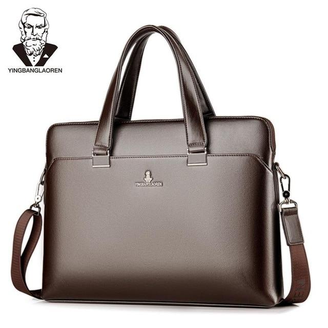 portfolio Luxury Brand laptop tote Bags Business Men Briefcases Men Handbag Totes Casual Male Bag Shoulder bag men leather|Briefcases